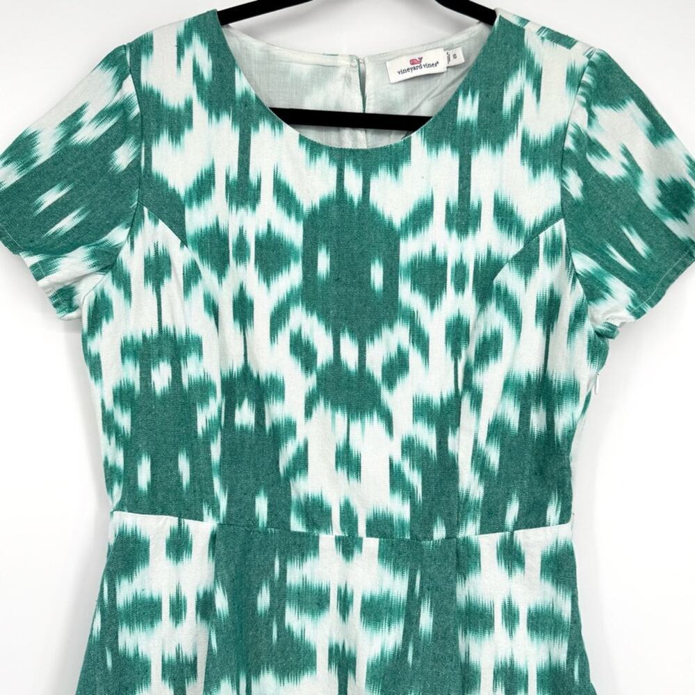 Vineyard Vines Green Ikat Dress Size 10‎ - Picture 3 of 10